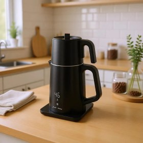 Resim Jumbo x Homend Cooltouch Siyah Çay Makinesi Plastik Malzeme ile Hızlı Demleme Teknolojisi 