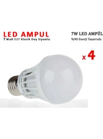Resim Mikasso Banyo Mutfak Için Ideal 7W Enerji Tasarruflu LED Ampul ( 4 Adet ) 