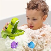 Resim Etkileşimli Timsah Banyo Oyuncak, Eğitici Su Oyun Seti, Dayanıklı Plastik, Eğlenceli Besleme Eylemi, 0-3 Yaş Arası Çocuklar İçin 