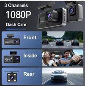 Resim Diğer 1080p Dvr Araç İçi Kamera Ekranlı Sürüş Kaydedici, Ön Ve İç Kamera, 170 Geniş Açı, Net Gece Görüş, Çarpışma Kilitleme, Döngü Kaydı 