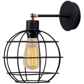 Resim Dylight Retro Metal Kafesli Siyah Mafsallı Dekoratif Rustik Duvar Siyah 