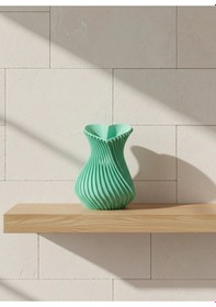 Resim Kalpli Vazo Turkuaz Renkli 