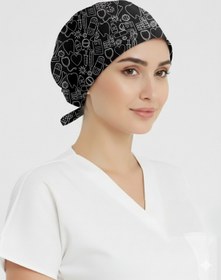 Resim ÇİZGİ MEDİKAL Yaşam Çizgisi Desenli Bone (Cotton Likra Kumaş) 