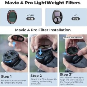 Resim MWX Teknoloji Djı Mavic 4 Pro - Nd8/pl, ND16/PL, ND32/PL, ND64/PL Için Bright Day 4'lü Paket Nd/pl Filtreleri - Sinematik Hava Görüntüleri Için Yansımaları Azaltın ve Renkleri Geliştirin 