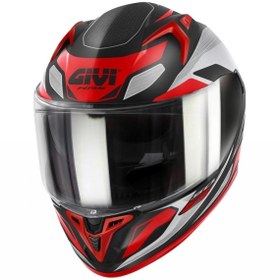 Resim Givi Gıvı 50.8 Brave Mat Siyah-tıtanıum-kırmızı Kask 