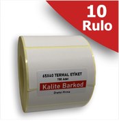 Resim Kalite Barkod 65X40 Termal Etiket | 10 Rulo Barkod Etiketi 