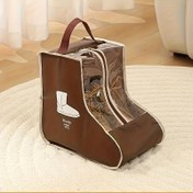 Resim 1 adet Büyük Kapasiteli Yüksek Kaliteli Ayakkabı Toz Torbası - Taşınabilir Şeffaf Bot Depolama Saplı, 27.94x27.94 cm, Seyahat ve Ev Kullanımı için Dayanıklı Plastik, Zarif Tasarım, Seyahat Ayakkabı Kılıfı | Fermuarlı Çanta | Dayanıklı Plastik Torba, Ayakkabı Saklama Organizatörü 