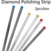 Resim 2 adet Kutu Diamond Parlatma Şeritleri Paslanmaz Çelik IPR Parlatma Şeridi Orta İnce Ekstra İnce Tek/Çift Taraflı Kompakt Parlatma 