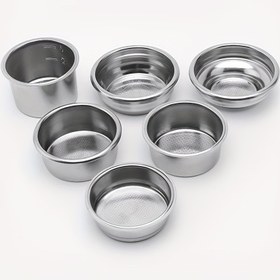 Resim Paslanmaz Çelik Kahve Filtresi 51mm Basınçsız Sepet Espresso Makineleri için - 1 Bardak, 2 Bardak ve 4 Bardak Kapasiteli Yeniden Kullanılabilir Filtre Seti 
