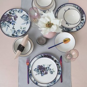 Resim Purple Flower Yemek Takımı 24 Parça 6 Kişilik 