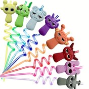 Resim Renkli Eğlenceli Yüzler & Spiral Tasarımlı Yeniden Kullanılabilir Ritim Kutusu Samanları - Gıda Güvenliği PET Plastik, Tatiller için Canlı Parti Malzemeleri, Doğum Günleri, Ev & Dış Mekan Kullanımı - Mükemmel Hediye, Bayram Süslemeleri, Oyuncak Aksesuarlar, Dayanıklı Plastik, Doğum Günü Partileri 