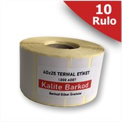 Resim Kalite Barkod 40x25 Termal Etiket | 10 Rulo Barkod Etiketi 