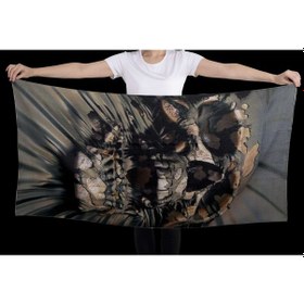 Resim 80x150 Su Emici Banyo Havlusu Antibakteriyel Hipoalerjenik Kafa Siyah 