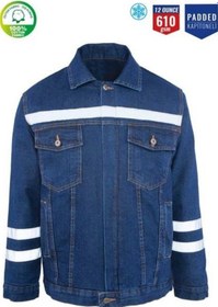 Resim Kot İş Montu Kapitoneli Myform 3110 Sona Denim 12 Ons Renk Mavi 