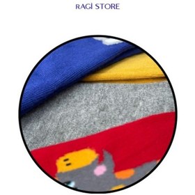 Resim Ragi Store 7'li Hayvan Figürlü Renkli Unisex Çocuk Penye Soket Çorap Çok Renkli 