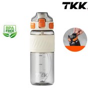 Resim Tkk T1025 Çift Kullanım Pipetli/Rahat İçim Beyaz Tritan Matara 600ml 
