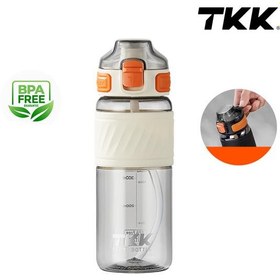 Resim Tkk T1025 Çift Kullanım Pipetli/Rahat İçim Beyaz Tritan Matara 600ml 