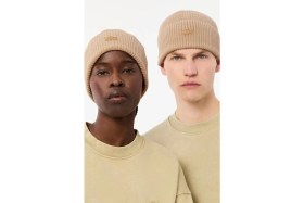 Resim Lacoste Nakış Logolu %100 Yün Unisex Bere Bej 