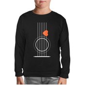 Resim Lordd T-Shirt Gitar - Pena Siyah Çocuk Sweatshirt 