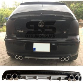 Resim Volkswagen Polo Mk4 Difüzör Arka Tampon Eki 4 Egzoz Çıkışlı Gri Lüx Tip 