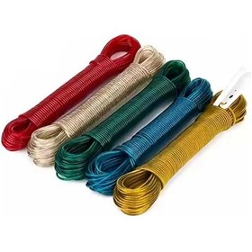 Resim Pvc Kaplama 20 Metre Çelik Çamaşır İpi 12 Adet 