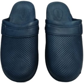 Resim GEZER Ge0358-10 Erkek Lacivert Noktalı Önü Kapalı Banyo Bahçe Terliği 