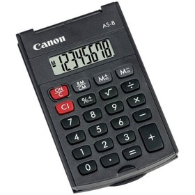 Resim CANON AS-8 SİYAH 8 HANELİ KAPAKLI CEP TİPİ HESAP MAKİNESİ 