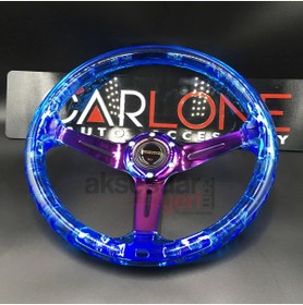 Resim carlone Şeffaf Mavi Direksiyon Momo 35cm Kabarcıklı Direksiyon A+ Süper Ürün 