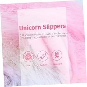 Resim 1 Çift Tek Boynuzlu Terlik Kadın Terlikleri Bayanlar Terlik Kaymaz Terlik Bayan Terlik Kadın Ev Terlikleri Tüylü Ev Terlikleri Çocuk Terlikleri Kadın Pamuklu Ayakkabı Peluş Brown 