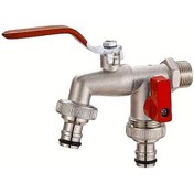 Resim Topshop1 1 Adet Çift Çıkışlı Sızdırmaz Bahçe Musluğu - Dayanıklı Metal, Evrensel Bağlantı 