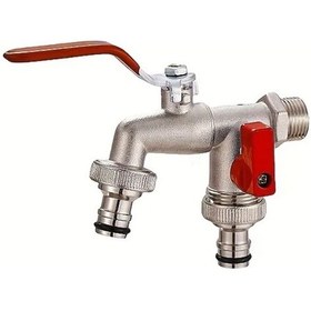 Resim Topshop1 1 Adet Çift Çıkışlı Sızdırmaz Bahçe Musluğu - Dayanıklı Metal, Evrensel Bağlantı 