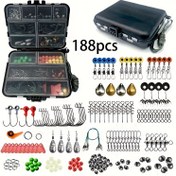 Resim JSFUN 188 adet/KUTU Balıkçılık Aksesuarları Kombinasyon Seti ile Dönüş Halkası Krank Kanca, Yem Balıkçılığı Ekipmanları Küçük Aksesuarlar Tatlısu ve Deniz Balıkçılığı için 