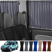 Resim Pandami Citroen Nemo 2007-2015 Uyumlu Gri Raylı Oto Perde Takımı 