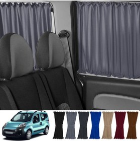 Resim Pandami Citroen Nemo 2007-2015 Uyumlu Gri Raylı Oto Perde Takımı 