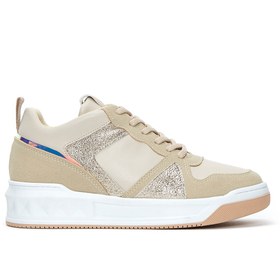 Resim Kadın Bej Bağcıklı Sneaker 