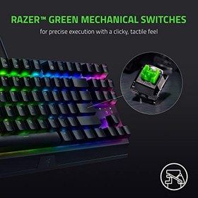 Resim Razer BlackWidow V3 Tenkeyless (Yeşil Anahtar) - Kompakt Mekanik Oyun Klavyesi (Tıklanabilir Mekanik Anahtarlar, Kompakt Form Faktörü, Tamamen Programlanabilir Tuşlar) US-Düzeni | Siyah 