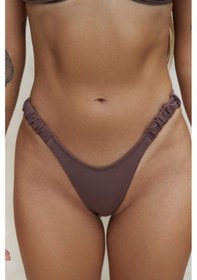 Resim Mai Collection Mai Studios Co. Zahira Yan Büzgü Detaylı Brezilyan Kahve Bikini Altı Kahve 