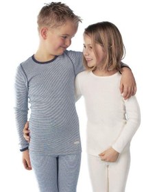 Resim Angora Yünü Doğal Termal Çocuk Uzun Kollu Fanila (Unisex) Lacivert - Lacivert / 5-6 YAŞ (116) 