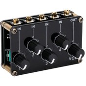 Resim Padalink 4 Kanal Pasif Mikser - 4 Giriş 1 Çıkış Mini Stereo Ses Karıştırıcı 10" 