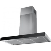 Resim Faber İnox + Siyah Cam Stilo Glass Smart 90 cm Ada Tipi Davlumbaz (325.0617.016) 
