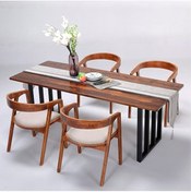 Resim ENJOY LİFE Tasarım Ahşap Masif Özel Tasarım Ceviz Renk Yemek Masası Mutfak Masası 80x170x75 