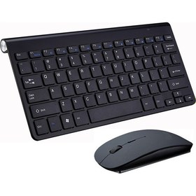 Resim JunChang Kablosuz Kompakt Taşınabilir Mini Klavye ve Mouse Combo Set - Siyah (Yurt Dışından) 