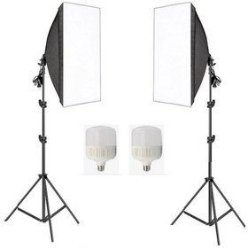 Resim İkili Softbox Seti (50X70Cm) Lambalı Toplam 9000 Lümen 