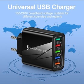 Resim Olaf 48w Hızlı Şarj 5 Port Usb Şarj Cihazı Telefon Hızlı Şarj 3.0 Tip C Kablo Usb C Şarj Cihazı İphone Uyumlu13 12 Pro Huwei Cargador 