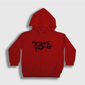 Resim Presmono Unisex Çocuk Logo My Chemical Romance Kapüşonlu Sweatshirt Kırmızı 