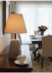 Resim Dekoratif Dörtgen Konik Seramik Abajur Abj0008 