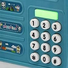 Resim TechTic Kumbara Elektronik Kasa Dijital Para Biriktirme Kasası Mini Atm Makinesi Şifreli Atm Kumbara Sticker Hediye 