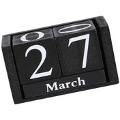 Resim Yaozixa Ahşap Yeniden Kullanılabilir Tarih Göstergesi - Şık Masa Takvimi 