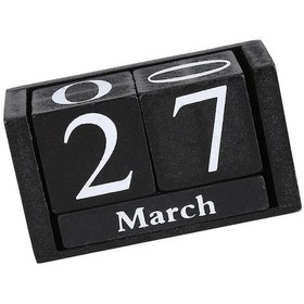 Resim Yaozixa Ahşap Yeniden Kullanılabilir Tarih Göstergesi - Şık Masa Takvimi 