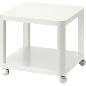 Resim IKEA Tekerlekli Yan Sehpa, Beyaz Renk 50X50 cm Ev Dekorasyonu Mobilya 